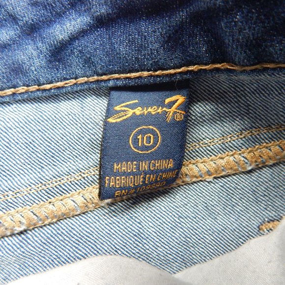 Seven7 Jeans Denim Shorts Size 10 Womens Mid Rise - Picture 7 of 10